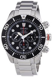 Seiko Men’s SSC015P1 Chronograph Solar Power Black Dial Watch