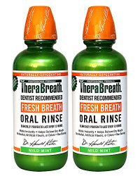 TheraBreath Dentist Recommended Fresh Breath Oral Rinse – Mild Mint Flavor, 16 Ounce (Pack of 2)