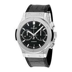 Hublot Classic Fusion Automatic Chronograph Black Dial Black Leather Mens Watch 521.NX.1171.LR