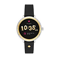 Kate Spade New York Scallop Touchscreen Smartwatch, Two-Tone Stainless Steel, Black Silicone Band, 42mm, KST2006